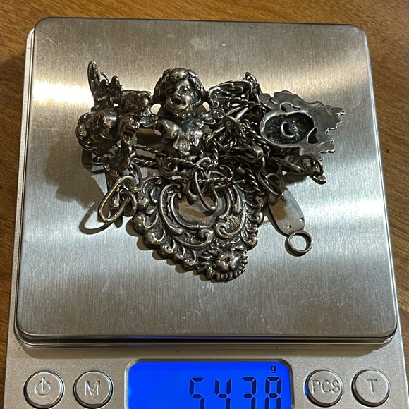 Vintage Art Deco Victorian T Foree Hunsicker Cherub Angel Sterling necklace RARE - Picture 15 of 16